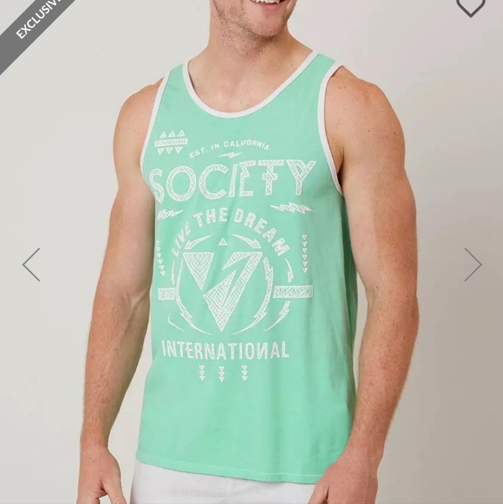 Society Color Changing Tank‎ Top Mens Size Medium Uv Color Changing Mint,blue